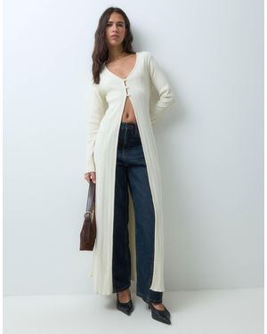 ASOS Co-ord Longline Ribbed Cardigan - Blue