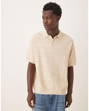 SELECTED Homme Regular Fit Short Sleeved Knitted Polo - Natural