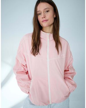 Bershka Technical Hooded Jacket - Pink