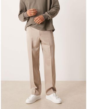 ASOS Wide Leg Dress Pants - Natural