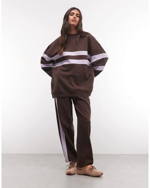 ASOS Sweatshirt Met Contrasterende Paneeldetails - Blauw