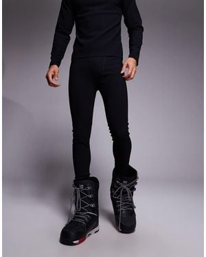 ASOS 4505 Ski & Snow Leggings Interiores Térmicos Negros De Felpa Acanalada Que Absorbe El Sudor De Asos 4505 Ski