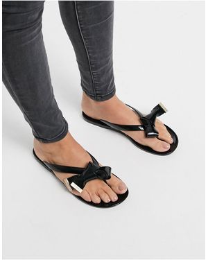 Ted Baker Origami Teenslippers Met Strik - Zwart