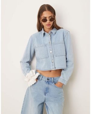 Jdy Boxy Denim Shacket - Blue