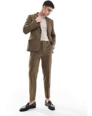 ASOS Tapered Suit Pants - Natural