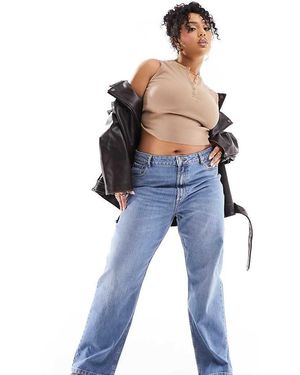 ASOS Vaqueros Azules Elásticos De Pernera Recta Cómoda De Asos Design Curve
