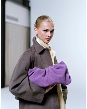 ASOS Suede Cloud Clutch Bag - Purple
