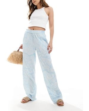 Vero Moda Wide Leg Pull On Pants - Blue