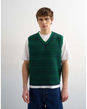 TOPMAN Relaxed Fit Cropped Knitted Tank - Green