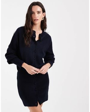 ASOS Knitted Cinched Mini Dress - Blue