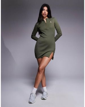 Nike Flight Knitted Long Sleeve Mini Dress - Grey