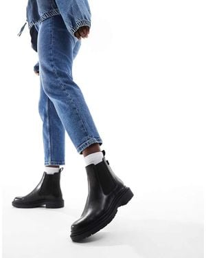 Levi's Botas Chelsea Negras De Cuero Sintético Trooper De -Negro - Azul