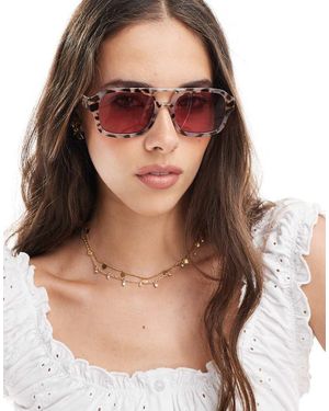 Aire Gafas De Sol Color Galleta Efecto Carey De Estilo Aviador Con Lentes Rosas Aquarius De - Marrón