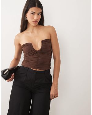 ASOS Polyamide Bandeau Top With U Scoop - Black