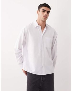 New Look Linen Look Revere Shirt - White