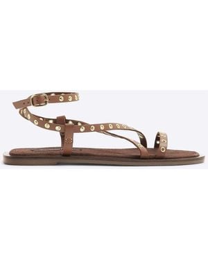 River Island Eyelet Strappy Sandals - White