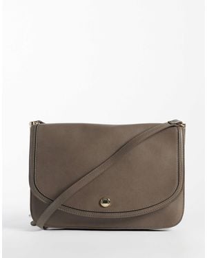 Mango Sac bandoulière classique en imitation cuir - Gris