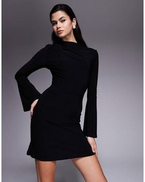 ASOS Super Scoop Long Sleeve Mini Dress With Aline Skirt And Celestial Embellishment in Black | Lyst ASOS Super Scoop Long Sleeve Mini Dress With Aline Skirt And Celestial Embellishment in Black | Lyst