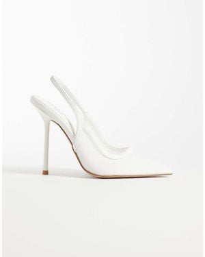 SIMMI Simmi London Morley Slingback Heeled Court Shoes - White