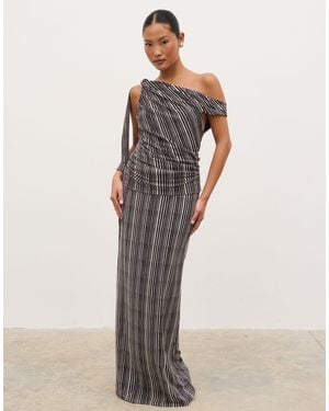 Pretty Lavish Shea Mesh Column Maxi Skirt - White