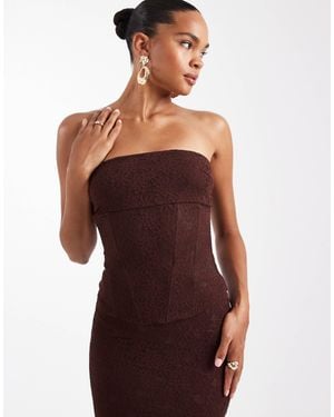 Wanderdoll Wander Doll Lacie Lace Bandeau Curved Hem Corset Top - Red