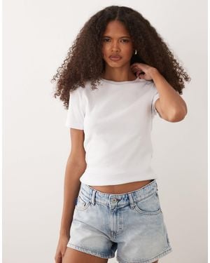 JJ Rebel Ribbed Short Sleeved T-shirt - White