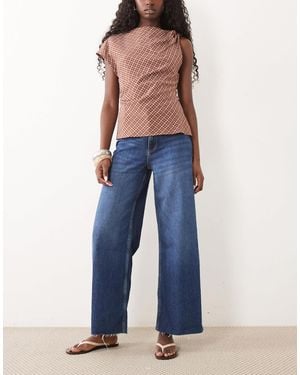 Mango Catherin Wide Leg Jean - Blue
