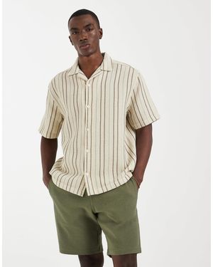 Mango Cotton Rich Textured Knit Shorts - Green