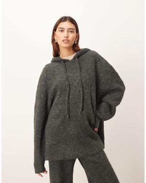 ARRANGE Boucle Hoodie Co-ord - Gray