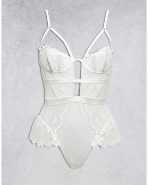Ann Summers Sophisticated Crotchless Lace Teddy - White