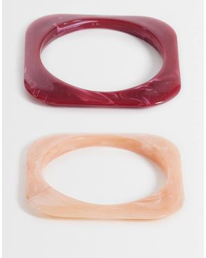 ASOS Confezione Da 2 Bracciali Rigidi Quadrati - Rosa