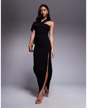 Vesper – schulterfreies midikleid aus bengaline - Blau