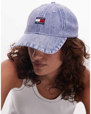 Tommy Hilfiger Flag Logo Washed Denim Cap - Blue
