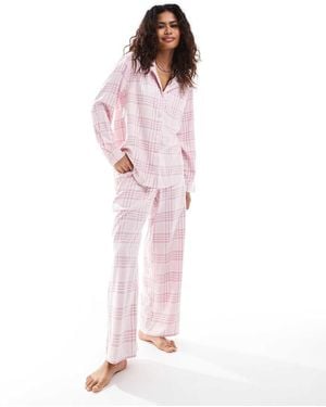 Hollister Nightwear Flannel Shirt Co-ord - Pink