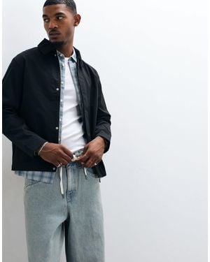 Jack & Jones Harrington Jacket With Corduroy Collar - Blue