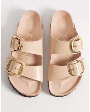 Birkenstock Arizona High Shine Patent Leather Sandals - Natural