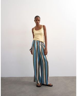 TOPSHOP Linen Balloon Trouser With Tie Waist - White