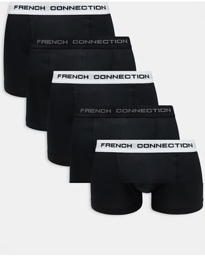 French Connection 5 Pack Cotton Stretch Boxers - Black