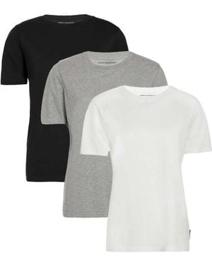 French Connection 3 Pack Cotton Crew Neck T-Shirts - Black