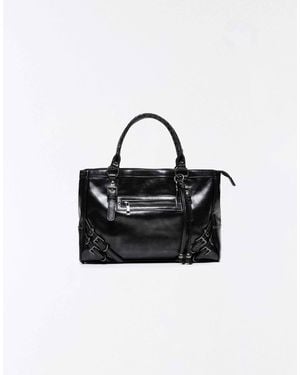 Bershka Tasche mit reißverschluss und schnalle - Schwarz