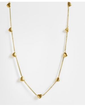 ASOS Asos Design Curve Waterproof Stainless Steel Necklace With Heart Design - Metallic