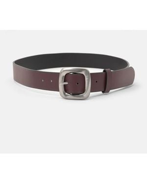 Pull&Bear Ceinture avec boucle carrée - chocolat - Marron
