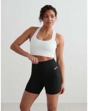 Aim'n Pantalones Cortos Midi Negros Con Dos Bolsillos De