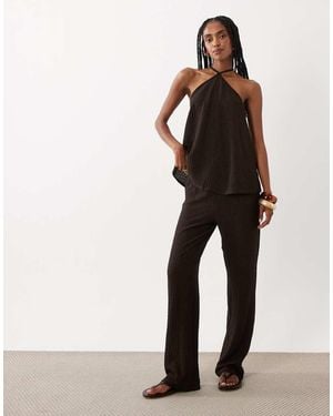 ASOS Broek Van Getextureerde Stof - Bruin
