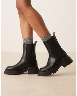 ASOS Wide Fit Austin Chunky Chelsea Boots - Black
