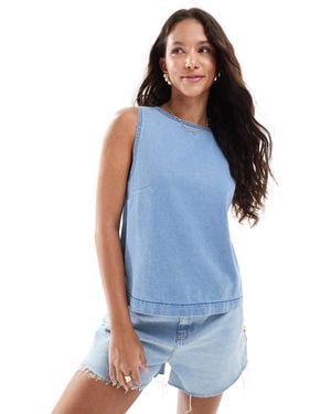 ASOS Denim Boxy Tank - Blue