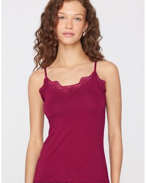 Tezenis Viscose And Lace Camisole - Purple