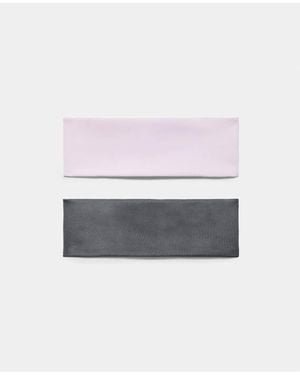 Stradivarius Set Of 2 Plain Elasticated Fur Headbands - Pink