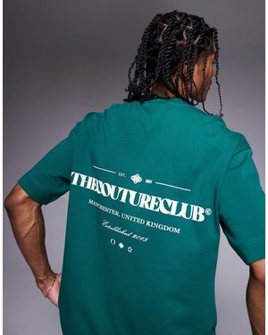 The Couture Club T-Shirt Oversize Con Logo Sul Petto E Sulla Schiena - Verde