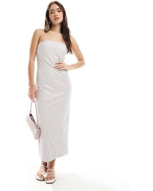 NARRATED Strapless Bodycon Midi Dress - White